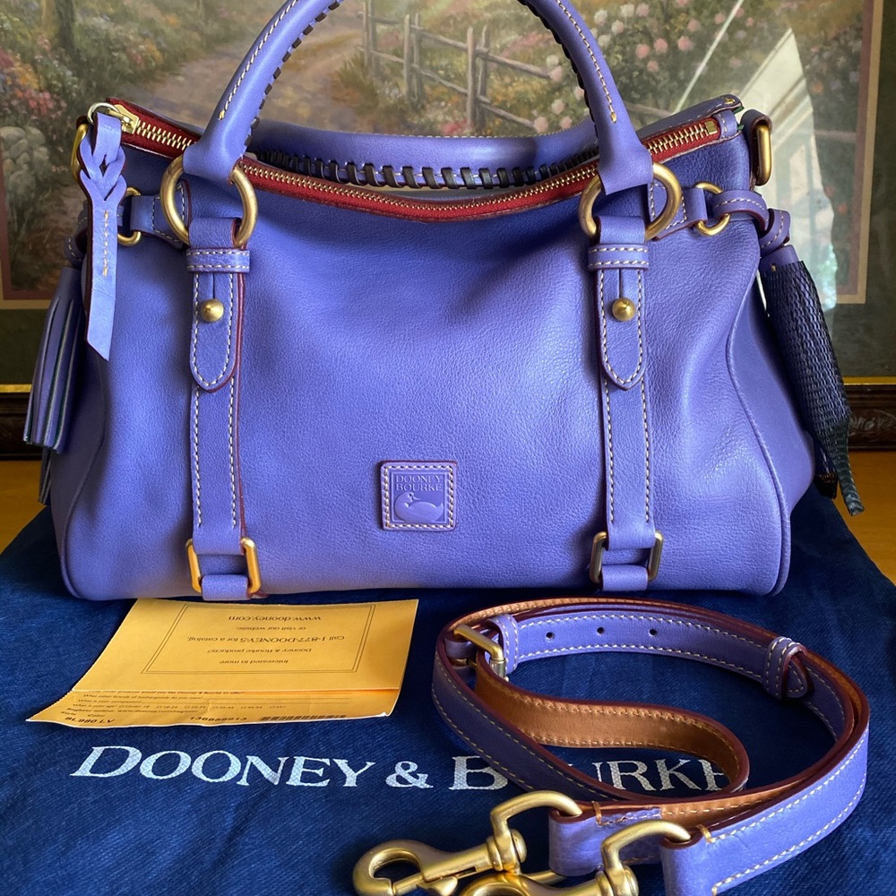 DOONEY & BOURKE SMALL FLORENTINE SATCHEL IN LAVENDER RARE & HARD TO FIND 💜